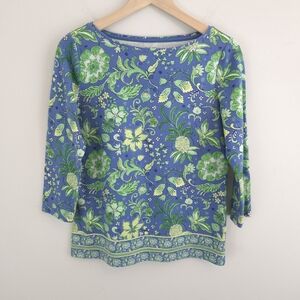 Talbots Women's The Talbots Tee Bateau Neck Whimsical Floral